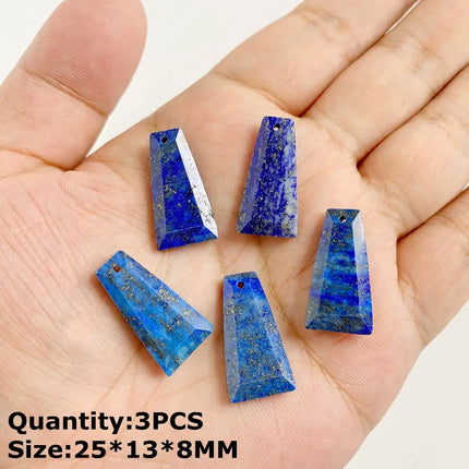 Blue Lapis Lazuli Pendant Gems Cross Hand Oval Shape Natural Stone Lapis Lazuli Charms for Jewelry Making Necklace DIY Bracelet