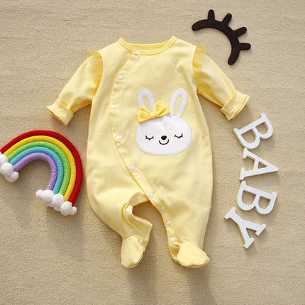 0-12Months cute Baby Rompers Newborn Girls 100%Cotton Clothes of Long Sheeve Infant Clothing Pajamas Overalls