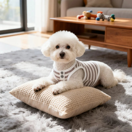 Pet Dog Vest Summer Cool Dog Shirt Cute Striped Puppy Clothes Breathable Cat Vest Bulldog Chihuahua Dog Clothes Pet Shirt