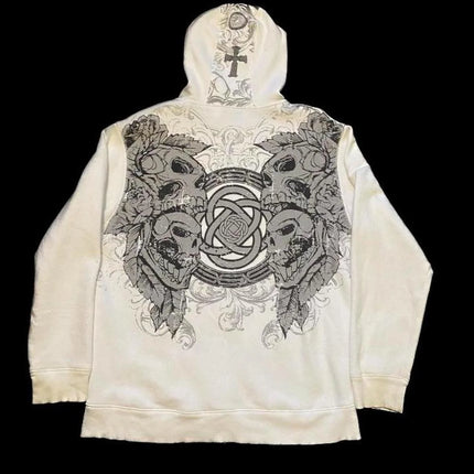Vintage MMA Elite Men's New Zipper HoodieY2K Best Selling Harajuku Hip Hop Skull Letter Graphics Extra Large Couple Street Wear