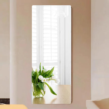 Living Room Decor 40cm X 122cm Mirror Wall Stickers Large Size Mirror Wall Stickers Moisture Resistant Material