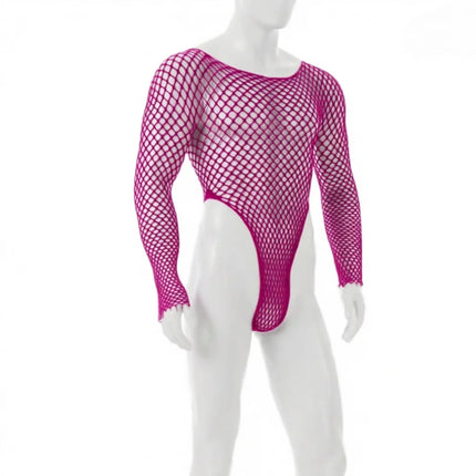 Green Summer Male Mesh Tops Men's Bodysuits Sexy Hollow Out Nightwear Gentlemen Breathable Sexy Outfit Blue White Purple Color