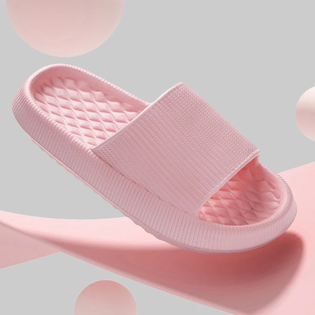 Lucyever 2026 Summer Non-slip Soft Cloud Slippers Women Comfy Eva Thick Platform Slides Woman Couple Bathroom Home Flip Flops 45