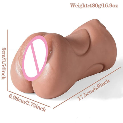 3D Flesh The Light Male Masturbation Artificial Vagina Ass mouth Silicone 3 In 1 Adult Sex Toy Doll For Man Pocket Pussy Ass