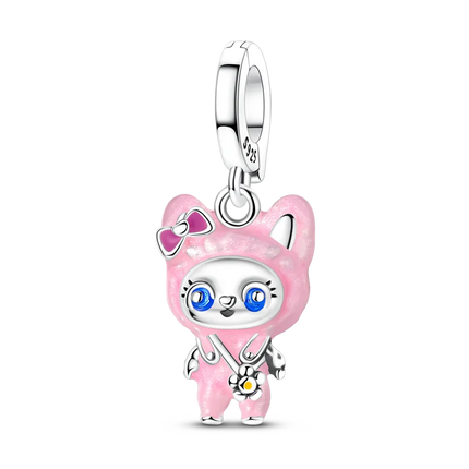 2026 Romantic Pink Color Charms Bead 925 Sterling Silver CZ Zircon Love Heart Pendants Fit Original Bracelet DIY Jewelry Gift