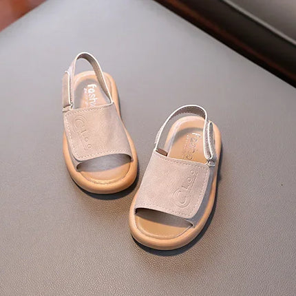Sandals for Boys Fashion Summer Shoes 1-3-6 Years Girls Open Toe Matte Pu Leather Shoes Sandals Children Slippers