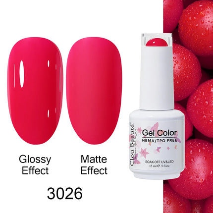 Clou Beaute 15ml HEMA TPO FREE Color Gel Nail Polish Nude Pink Red Green Collection Nail Gel Polish Glitter Soak Off UV LED Gel