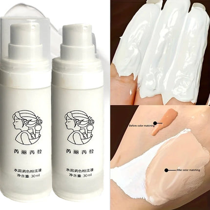 Pure White Liquid Foundation – Mixable Tone Adjuster for COS & Daily Makeup, Long-Lasting Brightening Base, Waterproof, Unisex