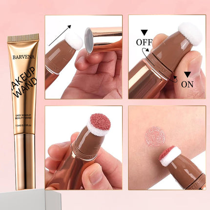 Multifunctional makeup pen blush highlight contouring pen sponge head pearl gloss fine flash brightening beauty stick