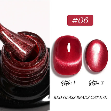 Cat Eye Enamel Ruby Glass Beads Nail Polish 9-Color Pop Cat Eye Enamel Solid Color Nail Polish Nail beauty Not Easy To Fade
