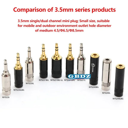 Gold-Plated Stereo Welding Jack 3.5mm 3 Pole Female Plug 1/8″ Headphone Notebook Microphone Audio Interface Extension Cable Plug