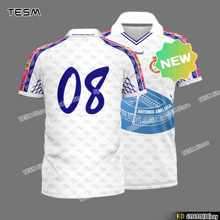 TESM Summer POLO Shirt Men Summer Sports V-neck T-shirt Street Trendy Short Sleeve 3D HD Print T-shirt