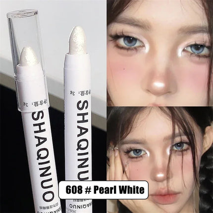 Pearlescent Matte White Eyeshadow Eyeliner Pencil Waterproof Glitter Eyes Shadow Makeup Pigment Silkworm Beauty Eyeshadow Pen