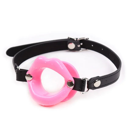 PU Leather Lips Ring Open Mouth Gag Silicone Ball BDSM Bondage Slave Flirting Restraint Erotic Sex Toy for Couples Adult Games