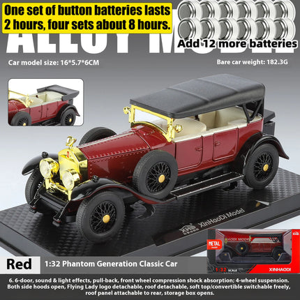 1:32 Rolls Royce Phantom I Alloy Metal Diecast Model Car High Simulation Decoration Display Ornaments With Sound And Light Gifts