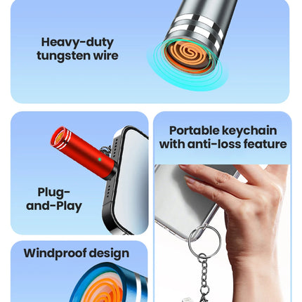 Lightning Mobile Cigarette Lighter Adapter Air Blowing Cigarette Lighter Phone OTG Power Supply Portable Mini Cigarette Lighting