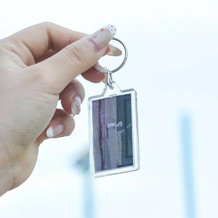 50/1pcs Transparent Rectangle Blank Acrylic Insert Keychain Photo Picture Frame Keyring Holder DIY Split Ring KeyChain Gifts