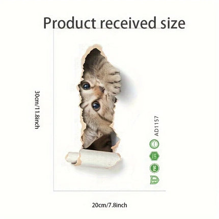 Cartoon Cat Toilet Seat Sticker - Self-Adhesive Wall Decor for Bathroom, Bedroom, Living Room