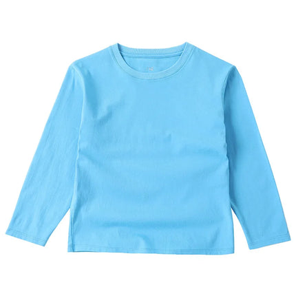 Long Sleeve T-shirt Cotton Solid Boys Girls Active T-shirts Tops Undershirts Children Basic Tee 1-16 Years