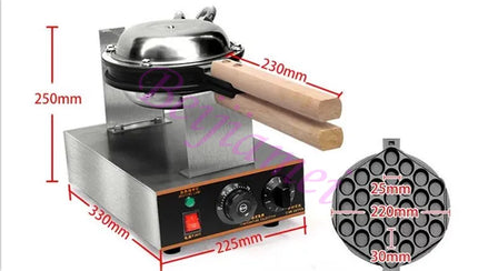 Commercial Electric Bubble Egg Waffle Maker Machine 110V 220V Hong kong Eggettes Waffle Making Cake Oven