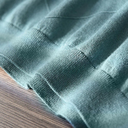 85% Silk + 15% Cashmere Men's T-shirt Casual Solid Color Knitted Pullover Short-Sleeved Round Neck Tees Basic Tops