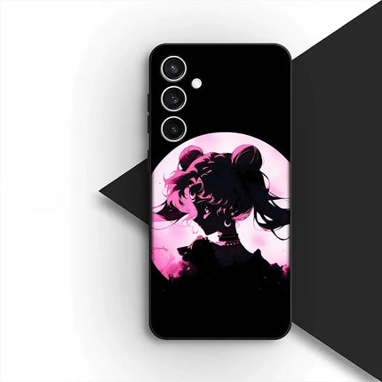 Casing Phone Cover for Samsung Galaxy S22 S21 S20 FE Ultra Plus A07 A17 A15 A16 A25 A57 A37 Case  S-SailorS Anime Girl Moons