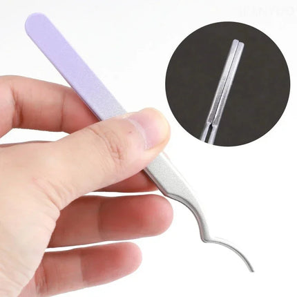 1/4 Gradient Eyelash Comb Tweezers Stainless Steel Anti-Static Non-Magnetic Professional Lashes Extension Tweezers Makeup Tools