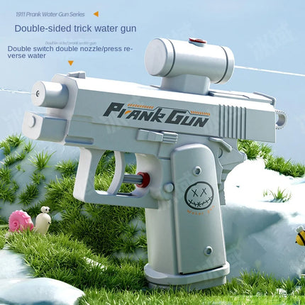 Double headed prank water gun, double-sided water gun, reverse water gun, creative two-way water gun,  for Prank Fun water gun