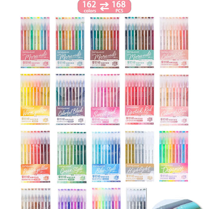 Languo 27-207 Colors Of One Set Drawing Handbook Pens Student DIY Graffiti Multi-Color Gel Pen Writing Marker Stationery