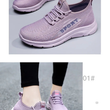 Sneakers 2025 New Fashion Wedge Platform Plus Size Casual Sports Shoes Women Lace-up Mesh Breathable Women's Vulcanized Shoes