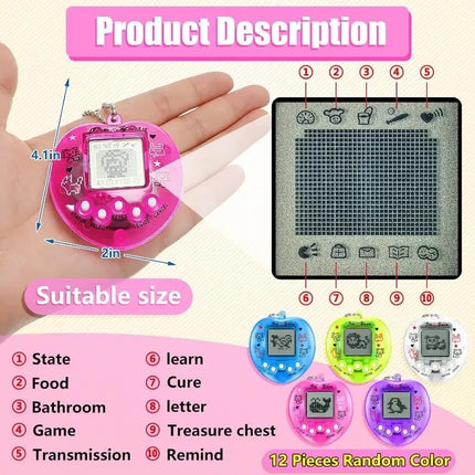 HOT SELL For Birthday Gift Party Virtual Pets Keychain for Kids Electronic Digital Pet Christmas Retro Handheld Game Machine