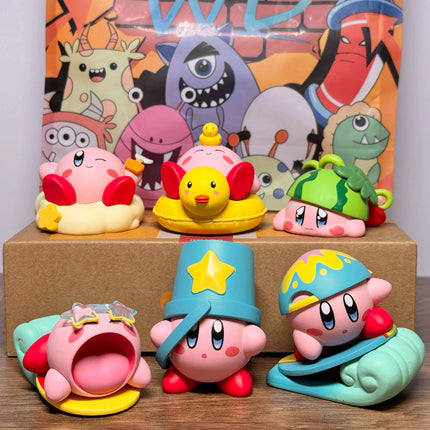 Q-version Anime Star Kirby Blind Box Handmade Beach Party Summer Surfing Tide Play Toy Baking Decoration Ornament Gift