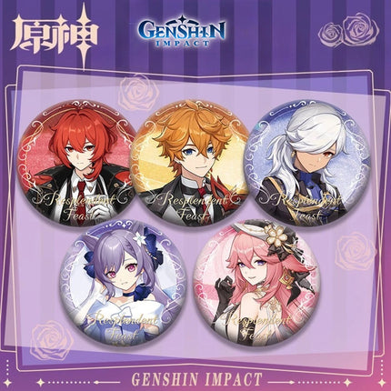Genshin Impact Anime Merch Pendant Dadalia Qingqing Diluc Sano Yae Shenzi Badge Fans Collectible Accessories for Backpack Hoodie