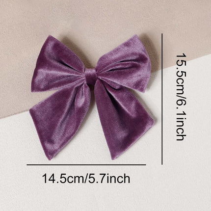 Autumn Winter Hot Sell Velvet 5inch Bow Hair Clip For Girl Teen Ponytail Decor Fashion Barrettes Kid Party Wear Hair Accessory