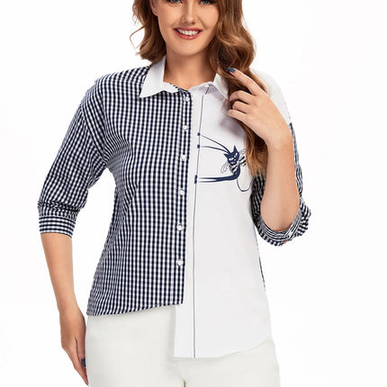 Women Plus Size Woven Spring And Autumn Fashionable Shirt