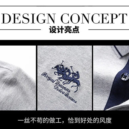Summer New Men's Embroidered Polo Collar 100% Cotton Short-Sleeved Polo Shirt Fashion Solid Color Casual Top T-shirt M-4XL