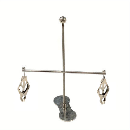 Stainless Steel Bilateral Rotatable Adjustable Height Nipple Clamps– Erotic BDSM Adult Toy for Women, Couples' Restraint Tool