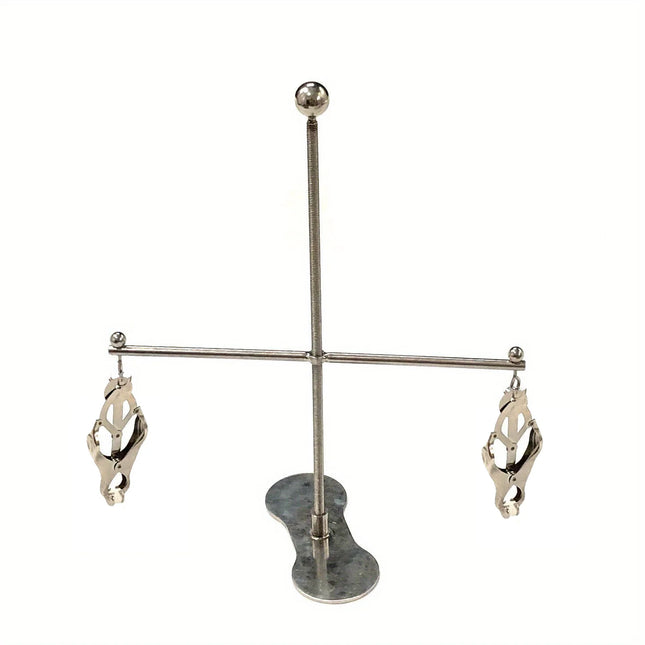 Stainless Steel Bilateral Rotatable Adjustable Height Nipple Clamps– Erotic BDSM Adult Toy for Women, Couples' Restraint Tool