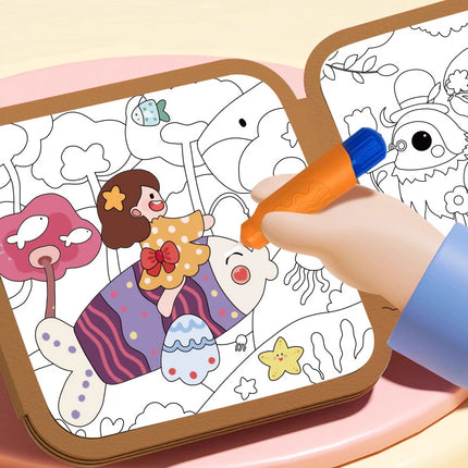 Magic Water Drawing Book Children's Montessori Reusable Coloring Book, Sensory Early Educational Learning Painting Toys for Kids