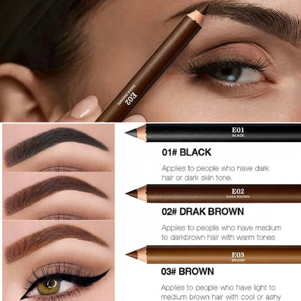 Professional Multi-Function Wooden Makeup Pencil Waterproof For Eyebrows & Eyeliner  All-in-One Precision Tip Long Wear Cosmetic