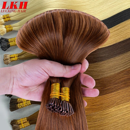 I Tip Hair Extension Straight Human Hair Extension 0.8g/ 1g/Strand 50pc/Set Capsule Keratin Natural Fusion Human Hair Extension
