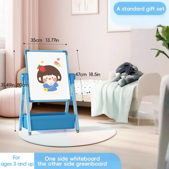 Children's drawing board, magnetic double-sided teaching board for babies, home small blackboard, stand type coloring, doodling