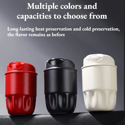 260ml Petal Coffee Tumbler, 316 Stainless Steel Vacuum Cup, Antibacterial & Wide Mouth, Double-Wall Thermos for Hot/Iced Drinks