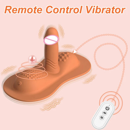 Cushion Style Female Dildo Vibrator Remote Control 10 Modes Clitoral Anal G-Spot Stimulator Female Masturbator Sex Toy for Woman