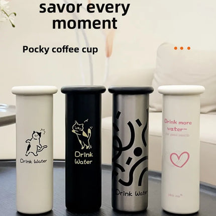 316 Stainless Steel Insulated Cup Cute Mushroom Lid Slim Portable Mug with Adorable Prints Wide Mouth Water Coffee Cup