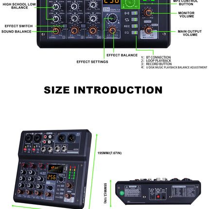 Sound card mixer mobile computer live broadcast network K song recording arranging suit belt USB reverberation 5V