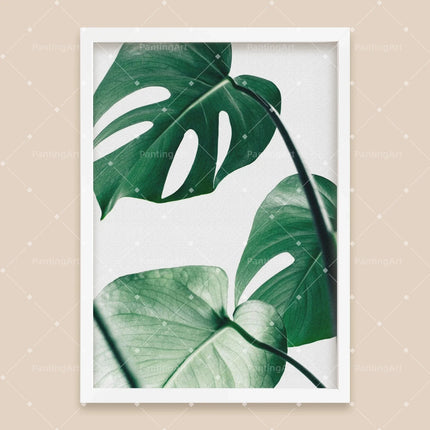 Bohemian Watercolor Tropical Plant Canvas Painting Monstera Banana Leaf Eucalyptus and Fern Art Posters Aesthetic Bedroom Decor