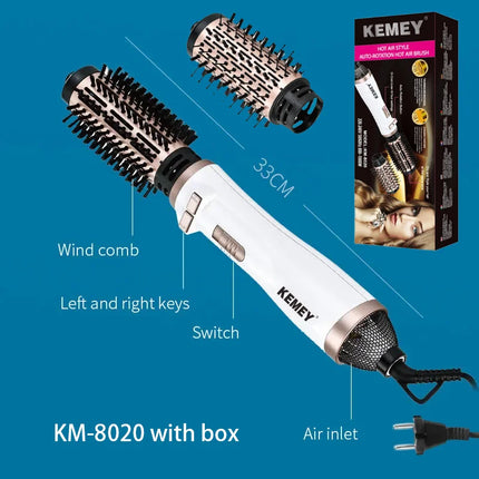 Kemei km-8020 Adjustable Temperature Fast Heating Multifunctional Electric Hair Dryer Curling Comb Straight Hair Comb