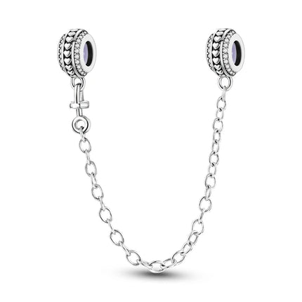 925 Silver Clasp Clip Spacer Stopper Beads Charms & Safety Chain  Clasp Charm Bead Fit Original Bracelet DIY Jewelry