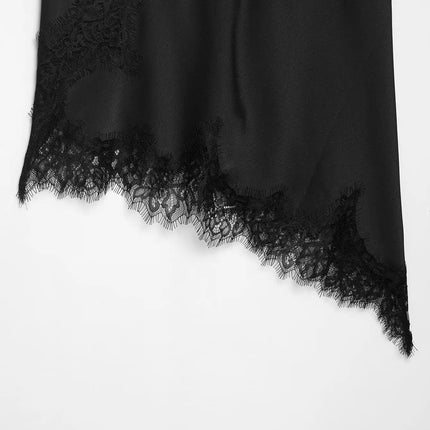 HH Sexy Women Asymmetrical Lace Slip Tops Summer Female Backless Sleeveless Off Shoulder Underwear Tanks Elegant Beach Camisole